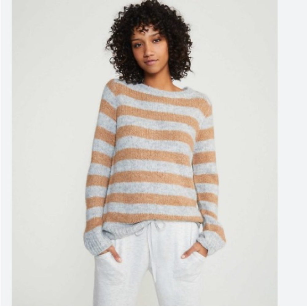 Lou & Grey Alpaca/Wool blend Striped Sweater.